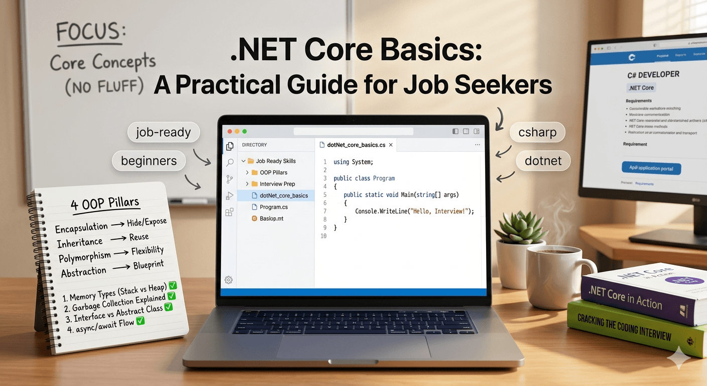 Cover image for .NET Core Basics: A Practical Guide for Job Seekers